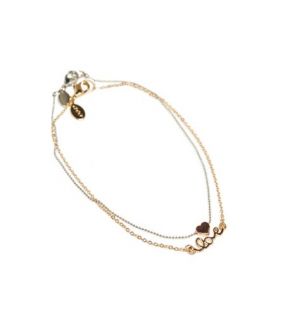 Mixed Metal AEO Love Charm Anklet, Womens One Size