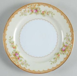 Meito V2564 Bread & Butter Plate, Fine China Dinnerware   Brown Scrolls, Floral