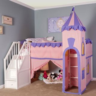 School House Princess Loft with Stairs Cherry   FUB507 1