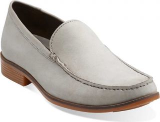 Mens Clarks Cantin Step   Drizzle Grey Nubuck Penny Loafers