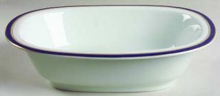 Ceralene Diplomat Blue 9 Oval Vegetable Bowl, Fine China Dinnerware   Blue, Gol