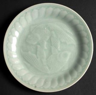 China(Made In China) Celadon Goldfish Canape Plate, Fine China Dinnerware   Embo