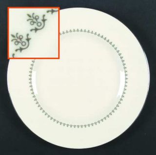 Pickard Greenbrier Dinner Plate, Fine China Dinnerware   Ring Of Small Green Fil