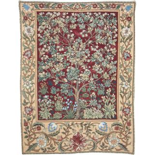 Tree Of Life Wall Tapestry Red (210 X 22) (RedMaterials CottonPattern William MorrisLined Rod not included Dimensions 2.83 feet high x 2.17 feet wide )
