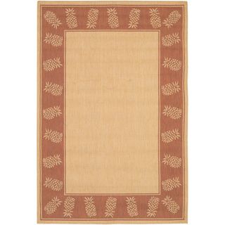 Recife Tropics/ Natural Terra cotta Area Rug (53 X 76) (NaturalSecondary colors Terra CottaTip We recommend the use of a non skid pad to keep the rug in place on smooth surfaces.All rug sizes are approximate. Due to the difference of monitor colors, som