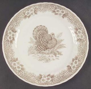 Queens China Thanksgiving Brown 12 Chop Plate/Round Platter, Fine China Dinner