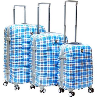 Impulse 3 Pc Hardside Spinner Luggage Set   Blue