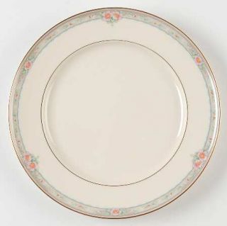 Mikasa La Rose Dinner Plate, Fine China Dinnerware   Fine Ivory,Pink Floral, Gra