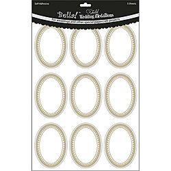 Wedding Foiled Medallions Sheets (pack Of 5) (GoldMaterials FoilEach oval label is self adhesive and has a gold foil borderPackage contents Five (5) 11 3/4 inch high x 8 1/4 inch wide sheets with nine 3 1/2 inch high x 2 1/2 inch wide laser printable la