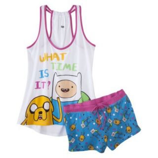 Adventure Time Juniors 2 Pc Pajama Set   White Print XL