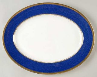Coalport Athlone Blue 15 Oval Serving Platter, Fine China Dinnerware   Blue Rim
