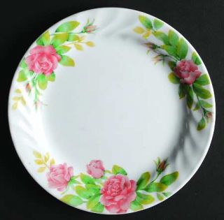 Corning Elegant Rose Salad Plate, Fine China Dinnerware   Corelle,Pink Roses,Flu