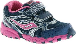 Infant/Toddler Girls Saucony Cohesion 6 H&L   Navy/Pink/Silver Two Straps