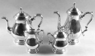 International Silver Prelude Plain (Sterling Hollowware) 4 Piece Tea Set (CP, TP