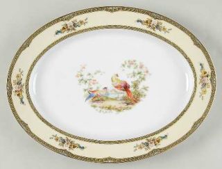 Noritake Windsor 13 Oval Serving Platter, Fine China Dinnerware   Birds In Cent