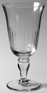 Ralph Lauren Danielle Water Goblet   Clear, Cut Vertical Line Band, No Trim