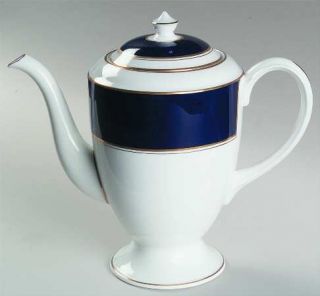 Royal Worcester Ventura Cobalt Blue Coffee Pot & Lid, Fine China Dinnerware   Co