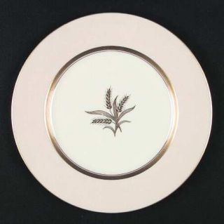 Lenox China Westfield Pink Luncheon Plate, Fine China Dinnerware   Gold Wheat, R