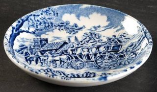 Myott Staffordshire Royal Mail Blue Coaster, Fine China Dinnerware   Blue Scenes