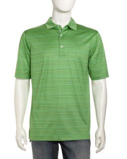 Dotted Stripe Golf Polo Shirt, Grasshopper/Multi