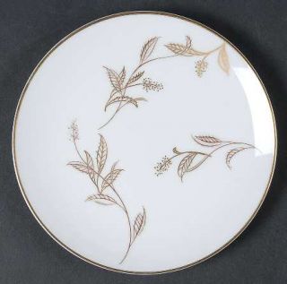 Noritake Jania Bread & Butter Plate, Fine China Dinnerware   Gold & Brown Leaves