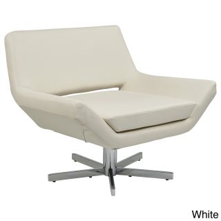 Modern Faux Leather Chrome Base Lounge Chair