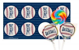 Baseball Time Small Lollipop Sticker Kit