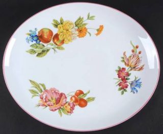 Royal Worcester Ashford (Red Trim) 15 Oval Serving Platter, Fine China Dinnerwa