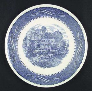 Taylor, Smith & T (TS&T) Currier And Ives Blue Dinner Plate, Fine China Dinnerwa