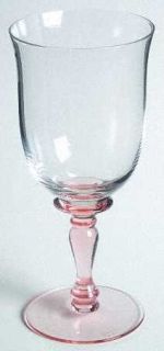 Waterford Bermuda Pink Water Goblet   Marquis Collection,Pink Stem,Clear Bowl