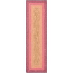 Hand woven Reversible Pink Braided Runner (23 X 8)
