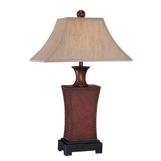 Quoizel Stanley 35 inch Table Lamp (LeatherNumber of lights One (1)Requires one (1) 150 watt A21 medium base 3 way bulb (not included) Dimensions 35 inches high x 22 inches wideShade 22 inches wide x 13 inches high x 12.5 inches deepWeight 7.5 pounds)