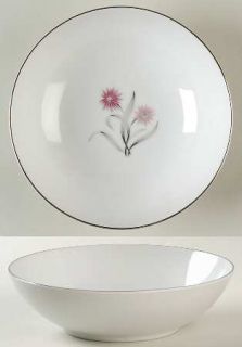 Narumi Fieldcrest Coupe Cereal Bowl, Fine China Dinnerware   Pink Flowers,Gray L