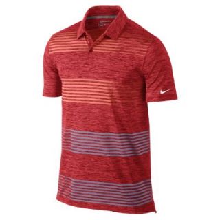 Nike Sport Pile Stripe Mens Golf Polo   Red