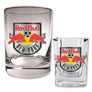 hidden NY Red Bulls Rocks Glass and Square Shot Glass Set