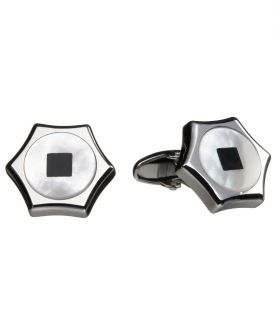 Onyx Mother of Pearl Hex Cufflinks JoS. A. Bank