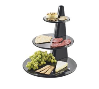 Cal Mil 18 Round Gourmet Faux Stone Serving Display   Acrylic, Black