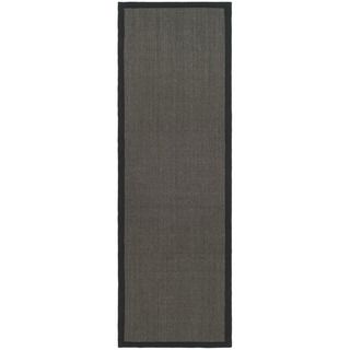 Hand woven Serenity Charcoal Grey Sisal Rug (2 6 X 20)