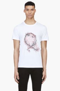 Mcq Alexander Mcqueen White Thorn Monogram T_shirt