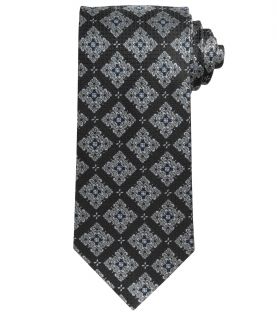 Signature Medallion on Textured Ground Long Tie JoS. A. Bank