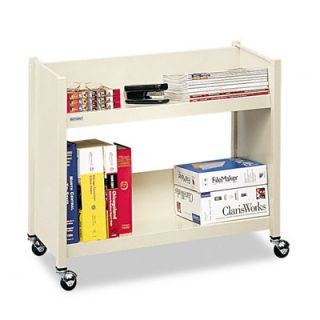 Bretford Single Side Slant Shelf Steel Book Cart, Two Shelves, 28 x 13 x 24 1
