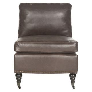 Accent Chair Upholstered Chair Safavieh Serafina Slipper Chair   Dark Brown