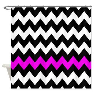  Hot Pink and Black Chevron Shower Curtain  Use code FREECART at Checkout