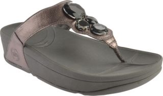 Womens FitFlop Lunetta   Pewter Leather Casual Shoes