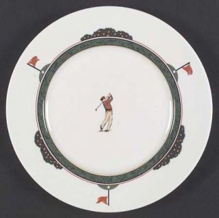 Christopher Stuart Fairway Salad Plate, Fine China Dinnerware   Golf Flags, Hous