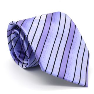 Ferrecci Purple Striped Neck Tie And Handkerchief Set (Purple stripesApproximate length 59 inchesApproximate width 3.5 inchesMaterials MicrofiberCare instructions Dry cleanModel A 7 PURPLE )