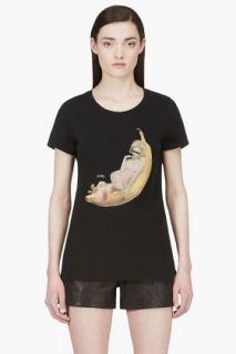 Undercover Black Pin_up And Banana Print Logo T_shirt