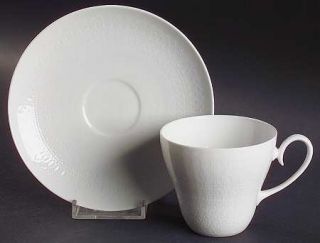 Rosenthal   Continental Romance (All White) Flat Cup & Saucer Set, Fine China Di