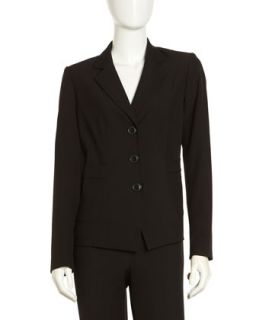 Tonal Stripe Suit Jacket, Black
