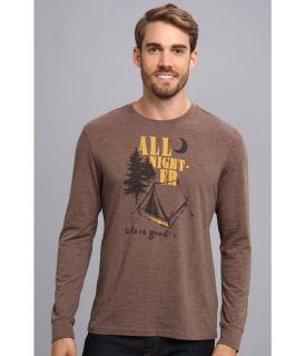 Life is good Cool Long Sleeve Mens Long Sleeve Pullover (Brown)